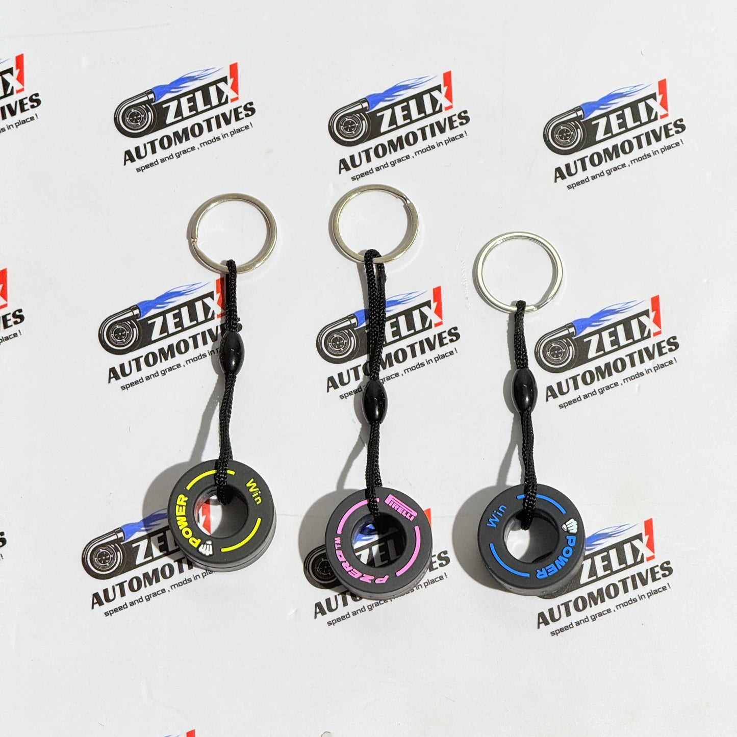 F1 Racing Tyre Design Keychain | Motorsport Style Key Holder