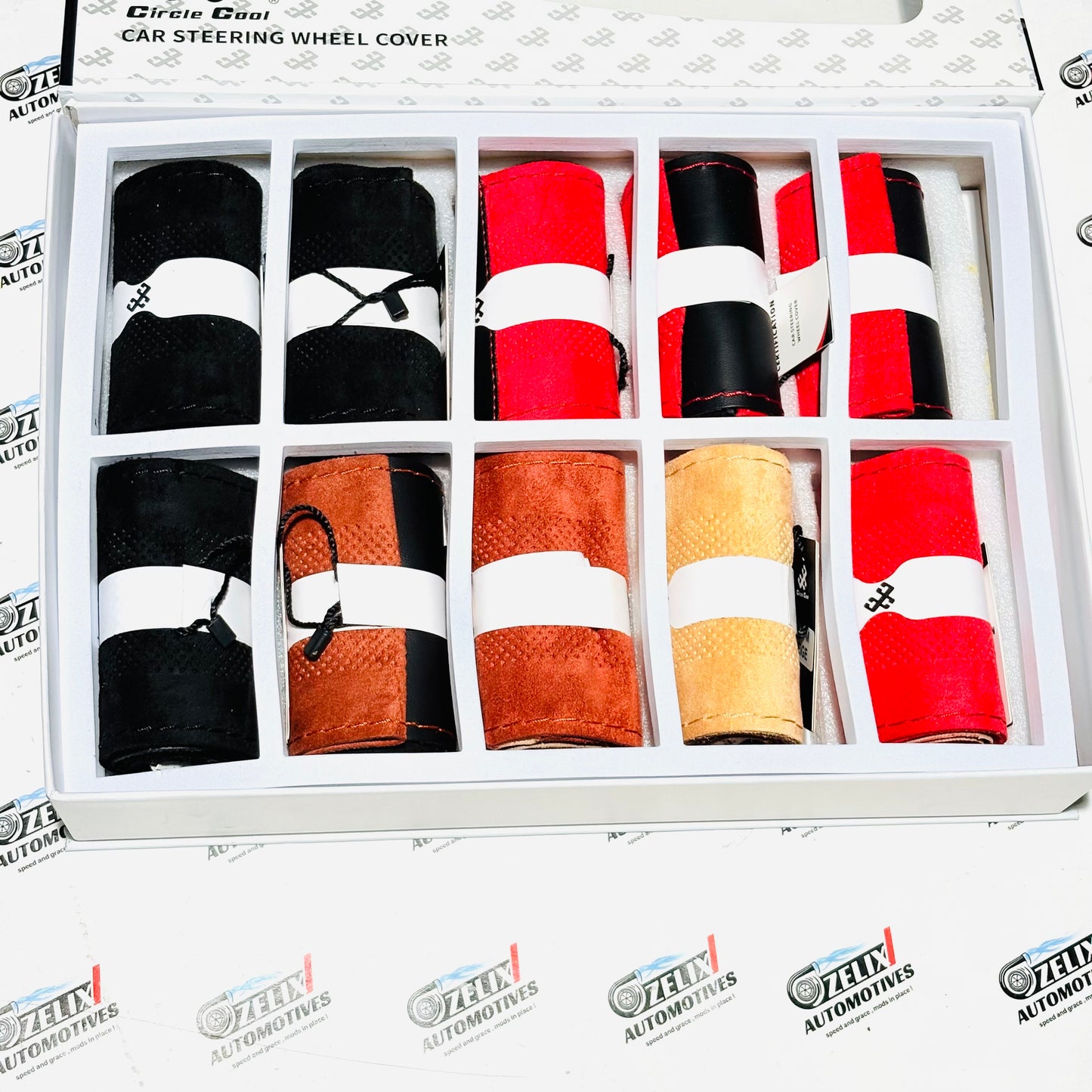 Alcantara Steering Wheel Cover | Soft Grip with Stylish Dual-tone Colors