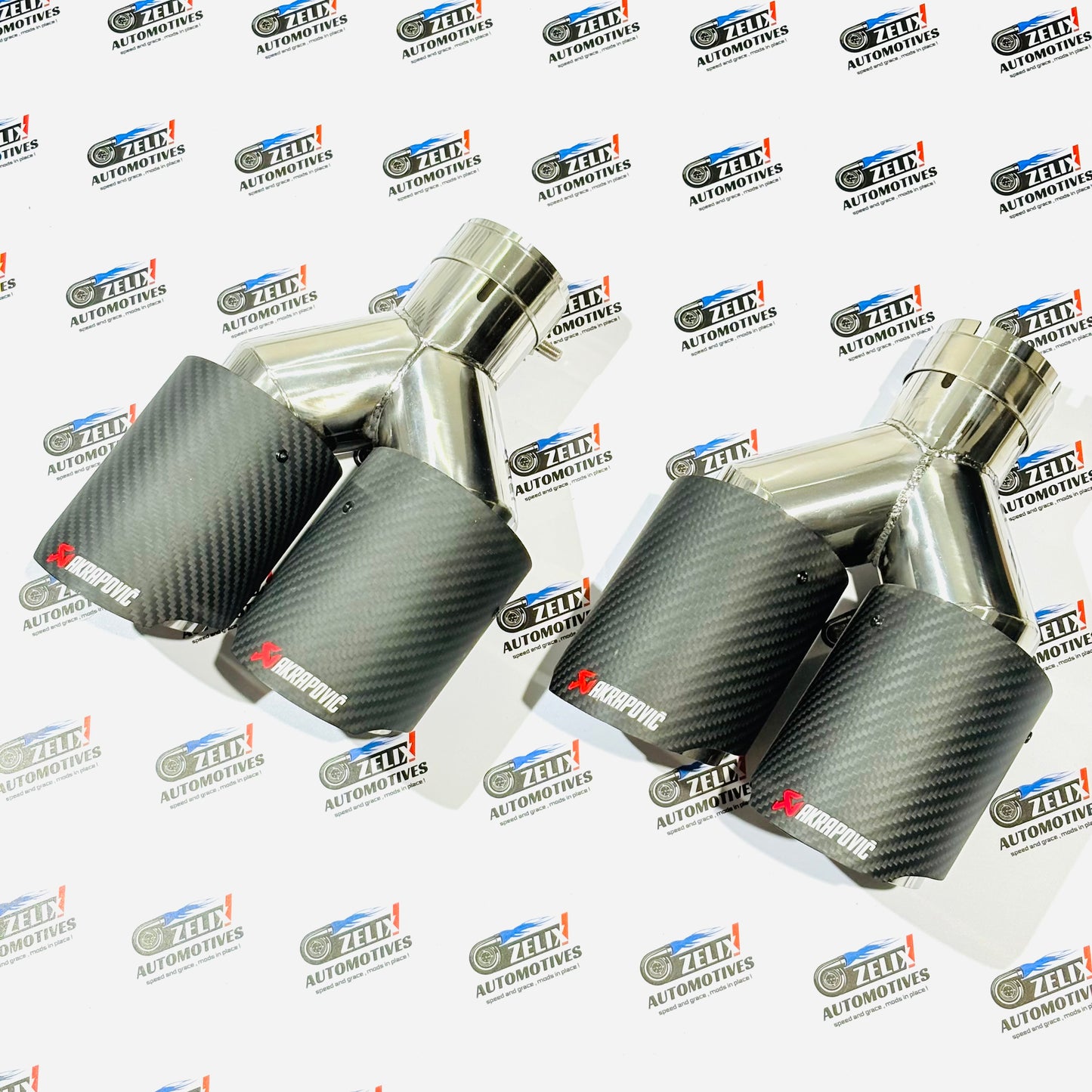 Akrapovic  Dual Exhaust Tip Matte Carbon Finish | Universal Fit (60-63mm Inlet)