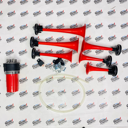 6-Pipe Musical Air Horn Kit God Father  – Ultra-Loud 12V Sound for Cars
