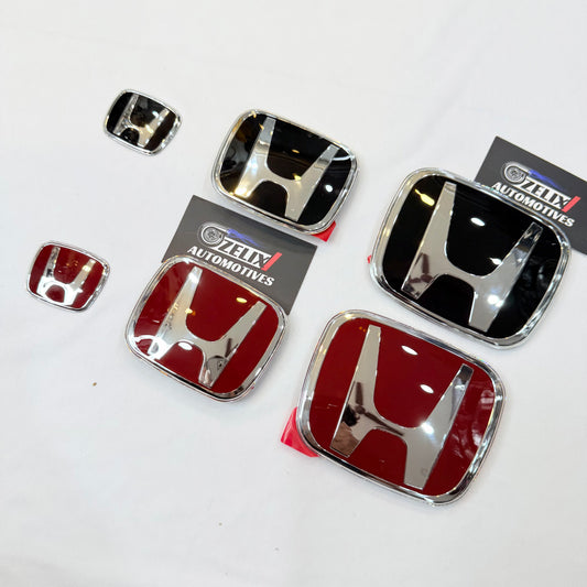 Honda JDM Type-R Red Emblem (Set of 3) | Honda H Replacement Logos