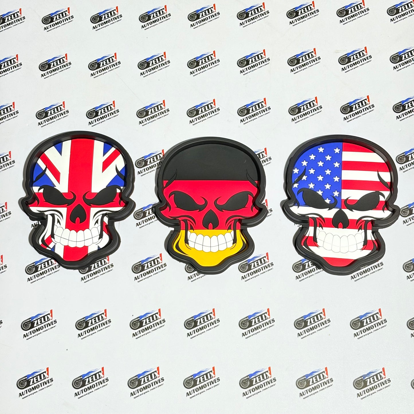 Skull Non-Slip Car Dashboard Mat | German,UK,USA Flag Designs