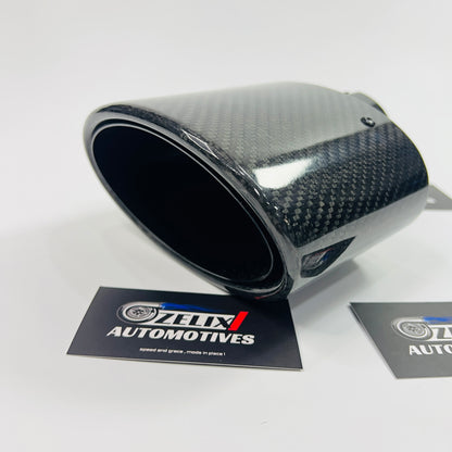 Side profile highlighting the extended length and shiny carbon-fiber wrap