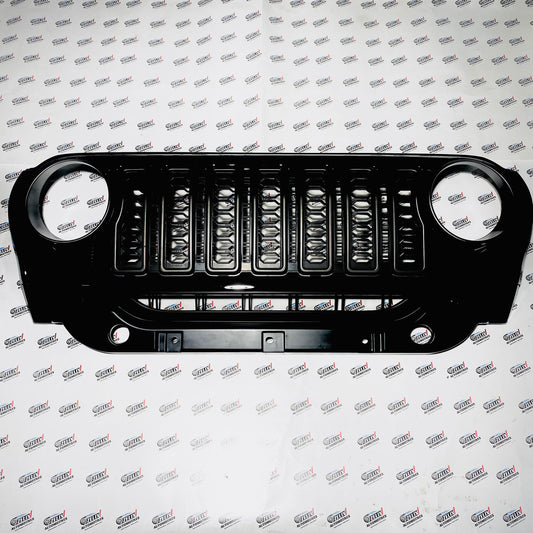Wrangler-Style Front Grill for Mahindra Thar Roxx | Glossy Black ABS Replacement Grill