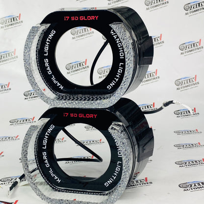 colorful angel eye DRL light showing 5D crystal