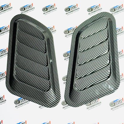 Universal  Hood Scoop Set of-2 | Sporty Aftermarket in Black And Carbon Finish