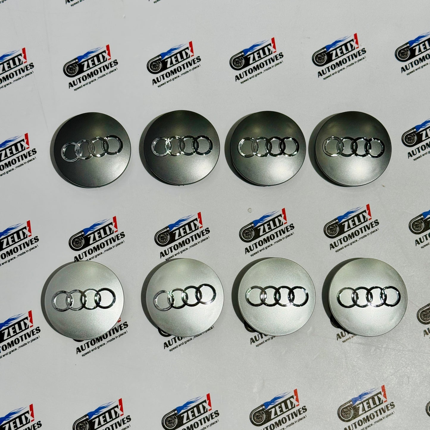 OEM-Style Wheel Center Caps Compatible With AUDI | Aftermarket Chrome Finish