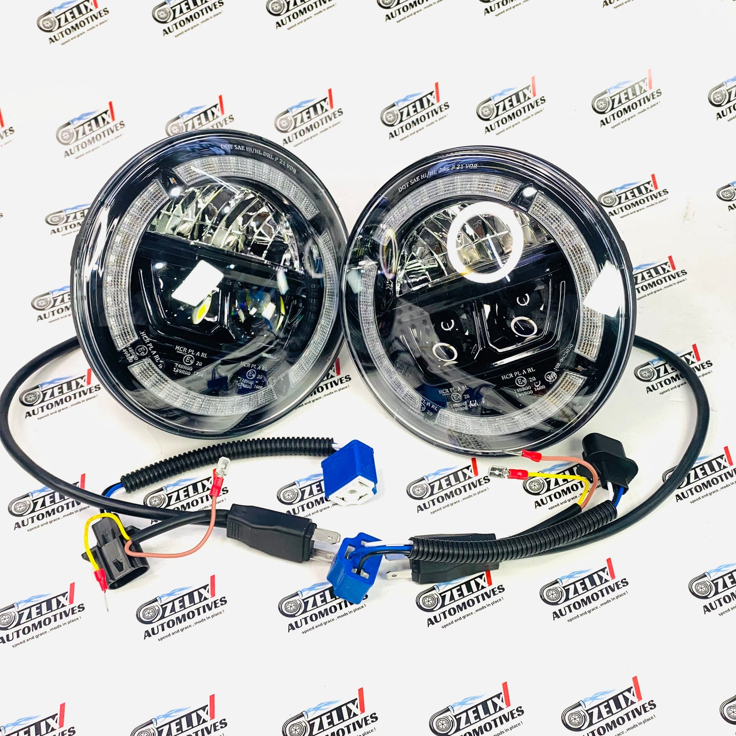 Wrangler-Styled LED Headlight Kit with DRL for Mahindra Thar (2020+) - Aftermarket LED (210W)