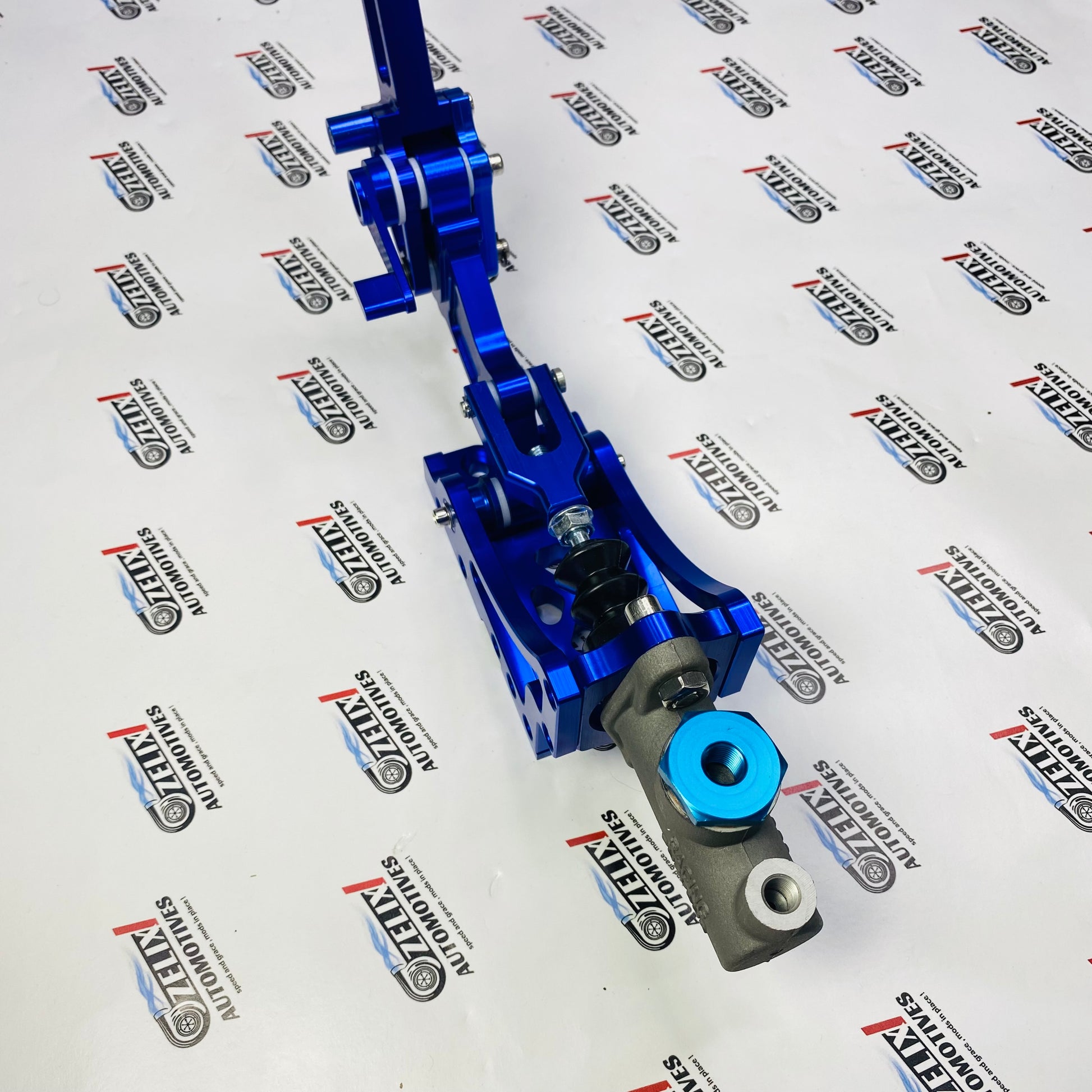 Blue anodized BlueStrike hydraulic handbrake with master cylinder 