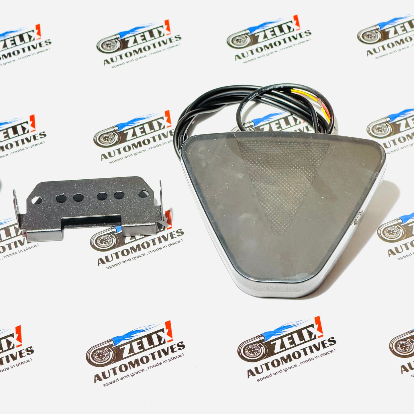 F1 Triangular Matrix LED Rain Flasher | Smoked Finish High-Visibility