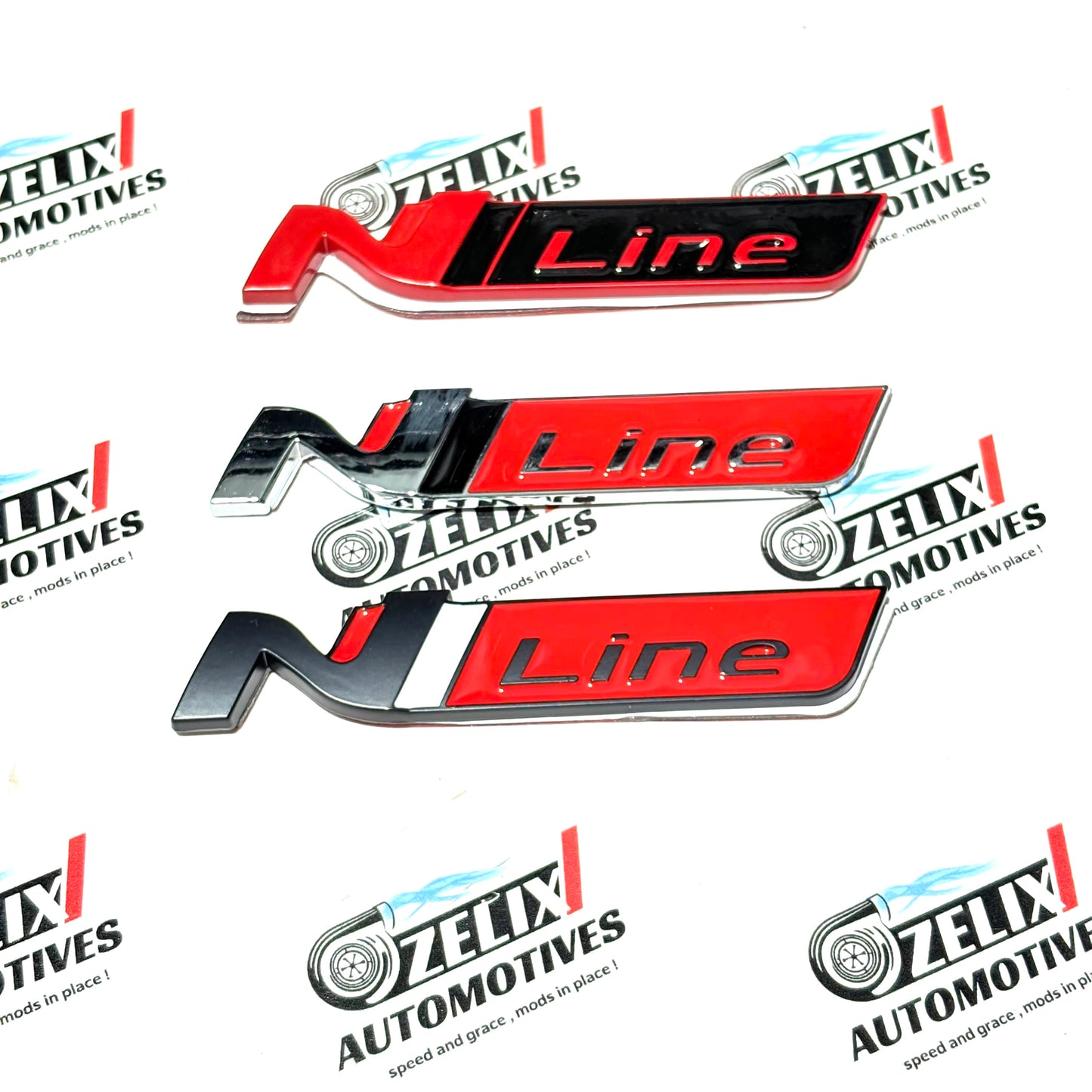 N Line Metal Emblem Badge | Universal Aftermarket Monogram Sticker