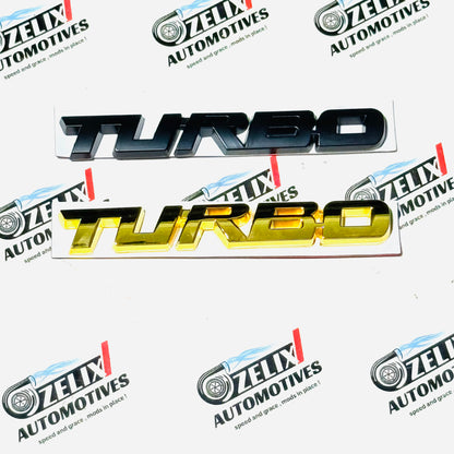 Turbo Metal Sticker | Universal Aftermarket Car Emblem Badge