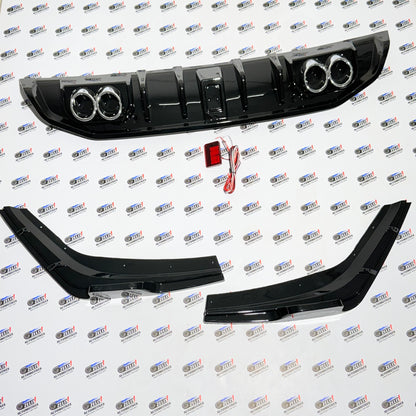 Hyundai Verna (2021–Onwards) F1-Style Rear Diffuser With LED | Aftermarket ABS