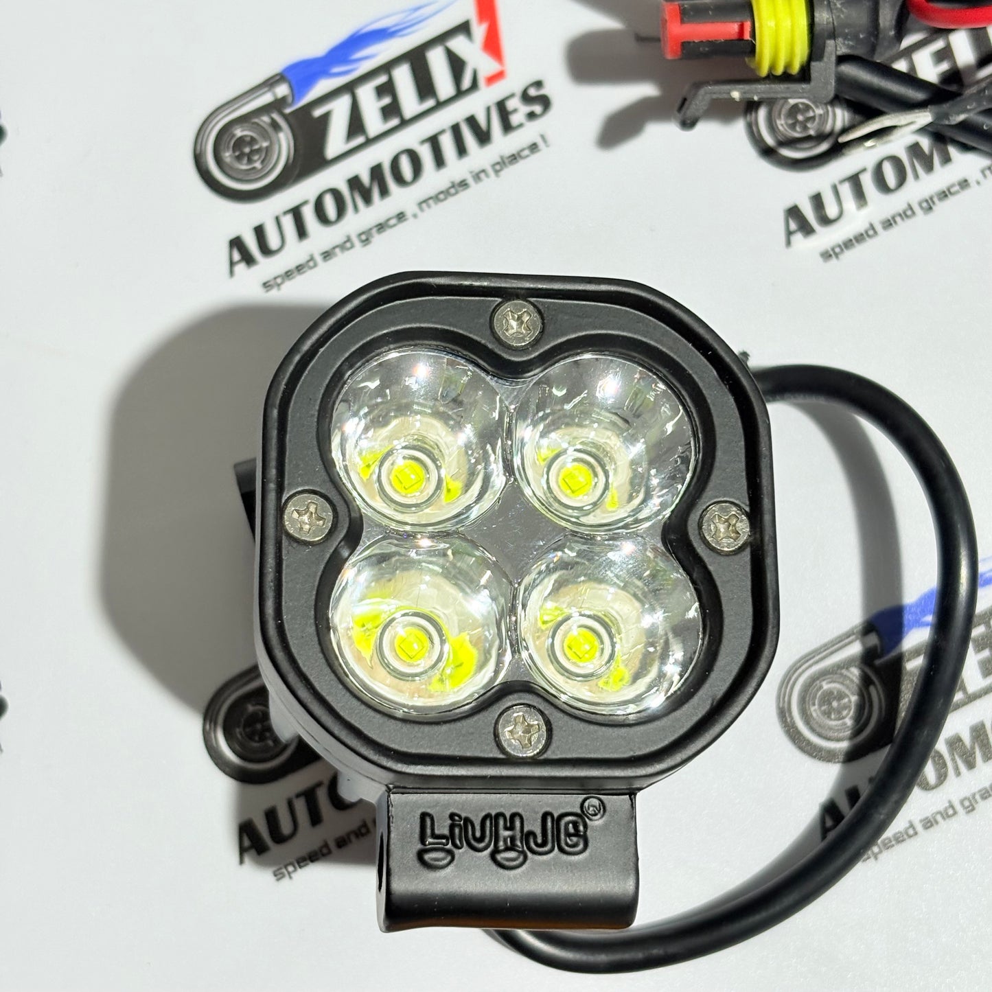 HJG 4-Lens Mini Auxiliary LED Light | Aftermarket Lights Comes yellow Cover