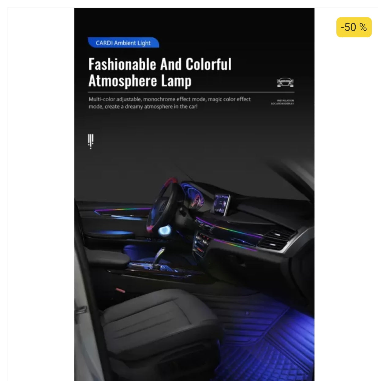 CARDI K4 Active Ultra Ambient RGB LED Interior Lights - 10 Pieces