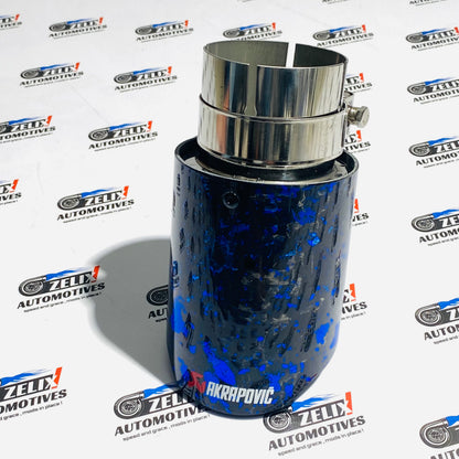 Akrapovic  Single Exhaust Tip Forged Carbon Finish | 64–67mm Inlet
