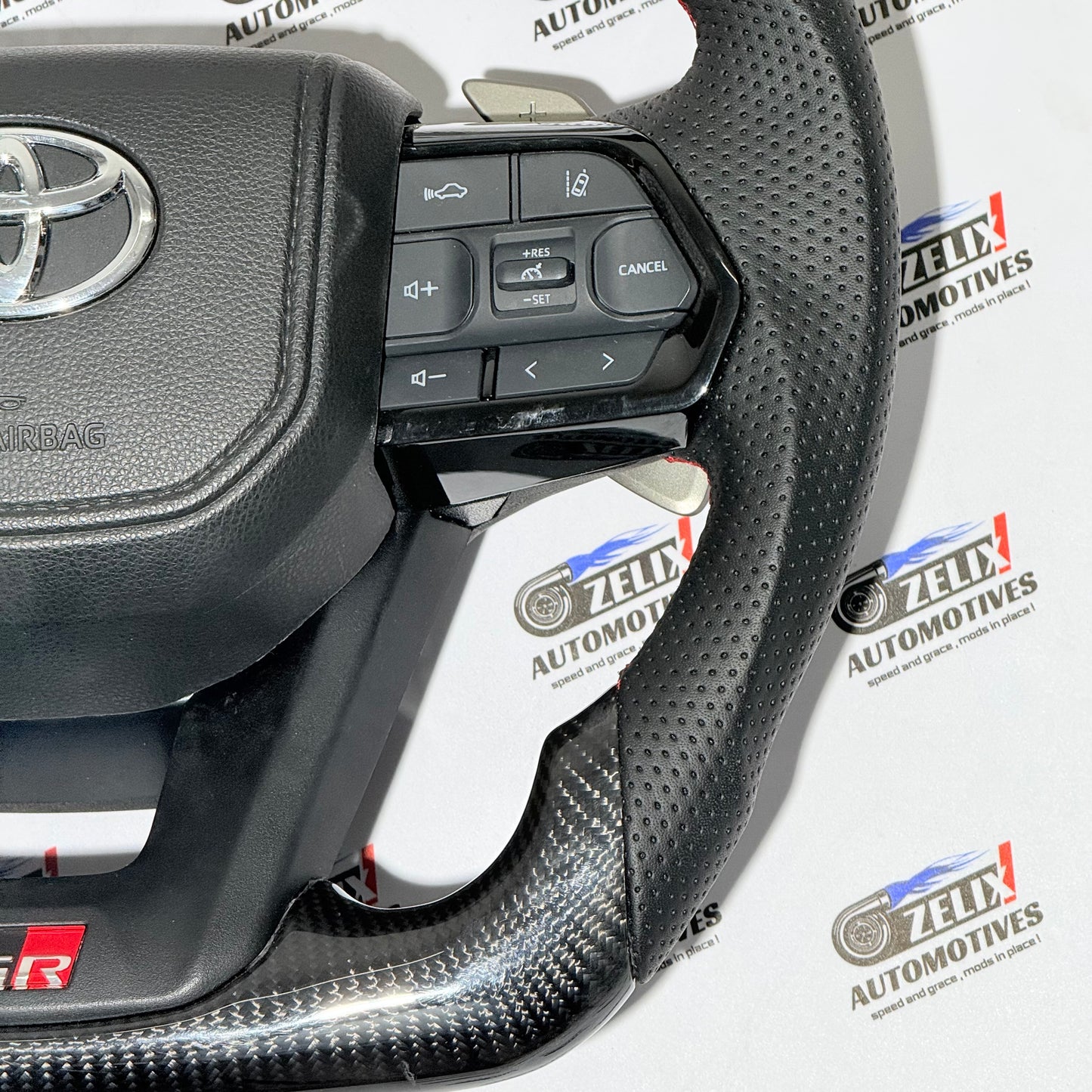 Toyota Fortuner Steering Wheel  GR Sport Style | Aftermarket Carbon Fiber Finish