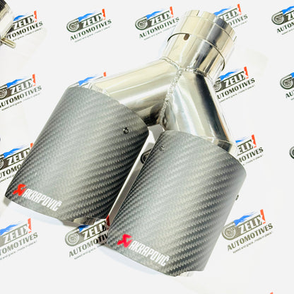 Akrapovic  Dual Exhaust Tip Matte Carbon Finish | Universal Fit (60-63mm Inlet)