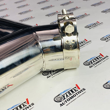 Akrapovic Style Dual Exhaust Tip –|Glossy Carbon Fiber Finish (Universal Fit) (74-79mm)