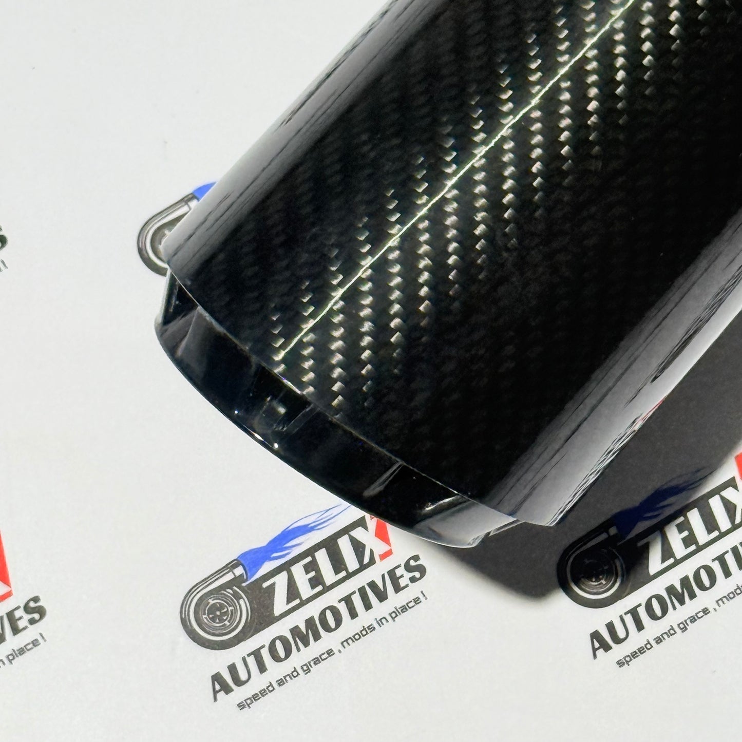 Porsche Style Single Exhaust Tip | Premium Glossy Carbon Finish
