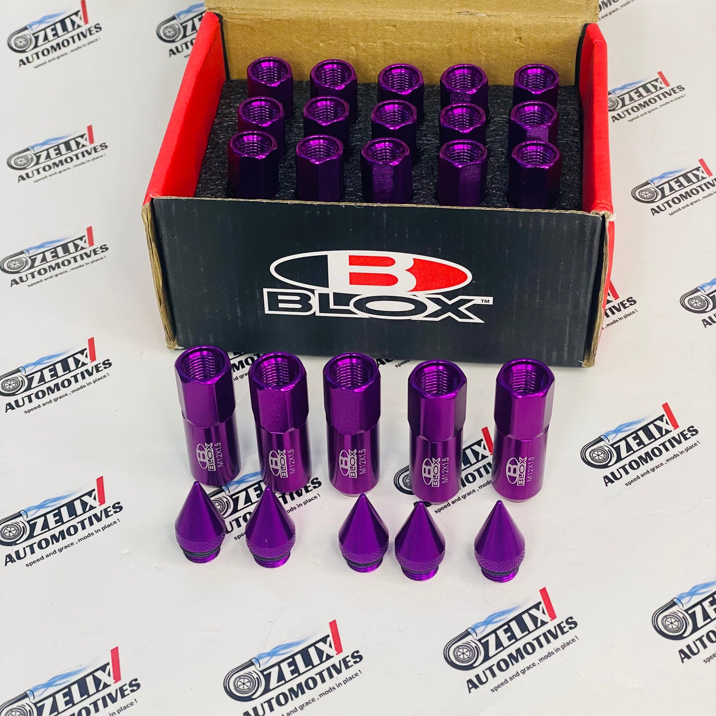 Purple Blox Extended Aluminum Racing Wheel Lug Nuts Universal fit .