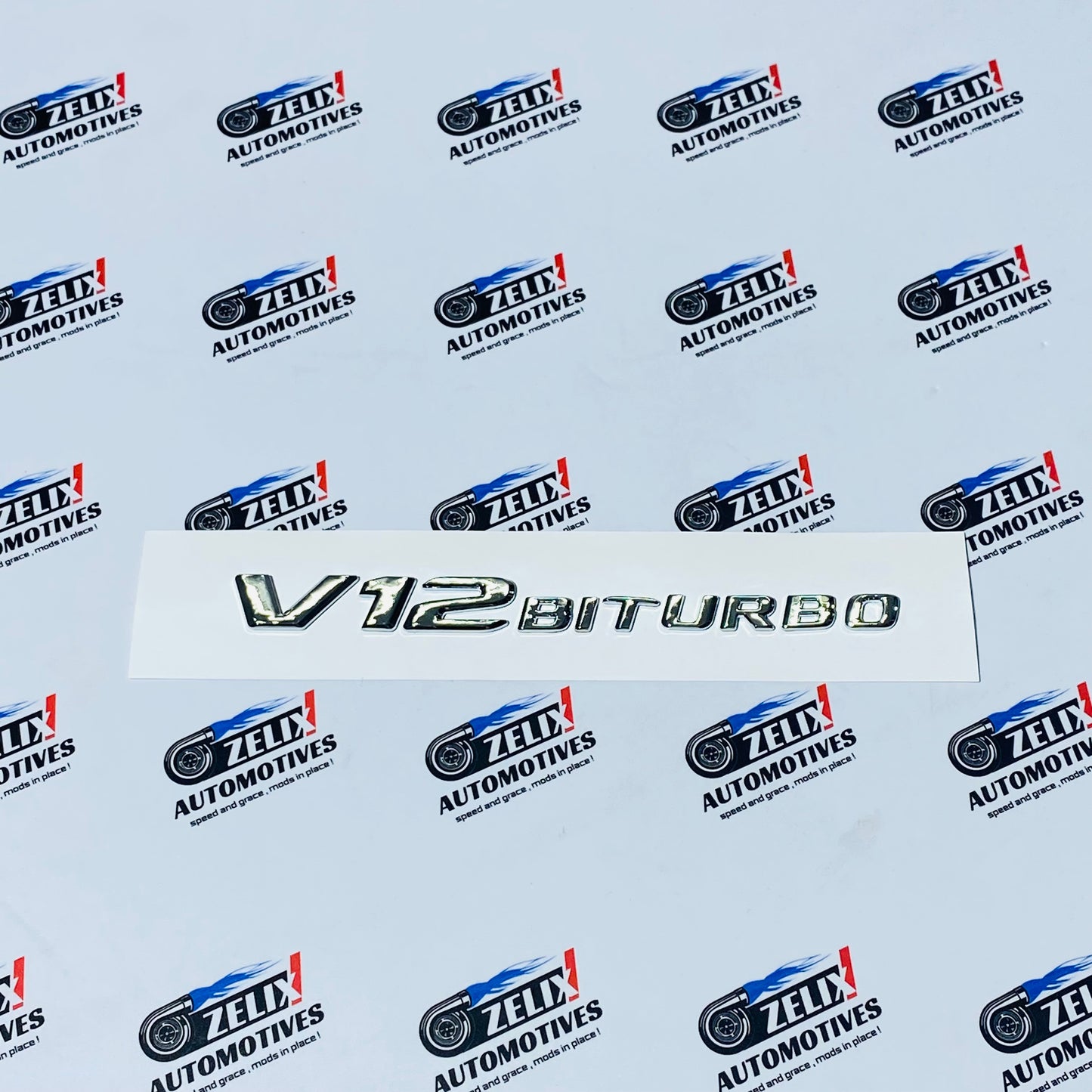 V12 Bi Turbo Rear Emblem | Aftermarket OEM-style Replacement Badging