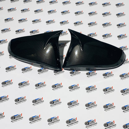 Toyota Fortuner Mirror Caps (2016+) – Black & Carbon Fiber Pair