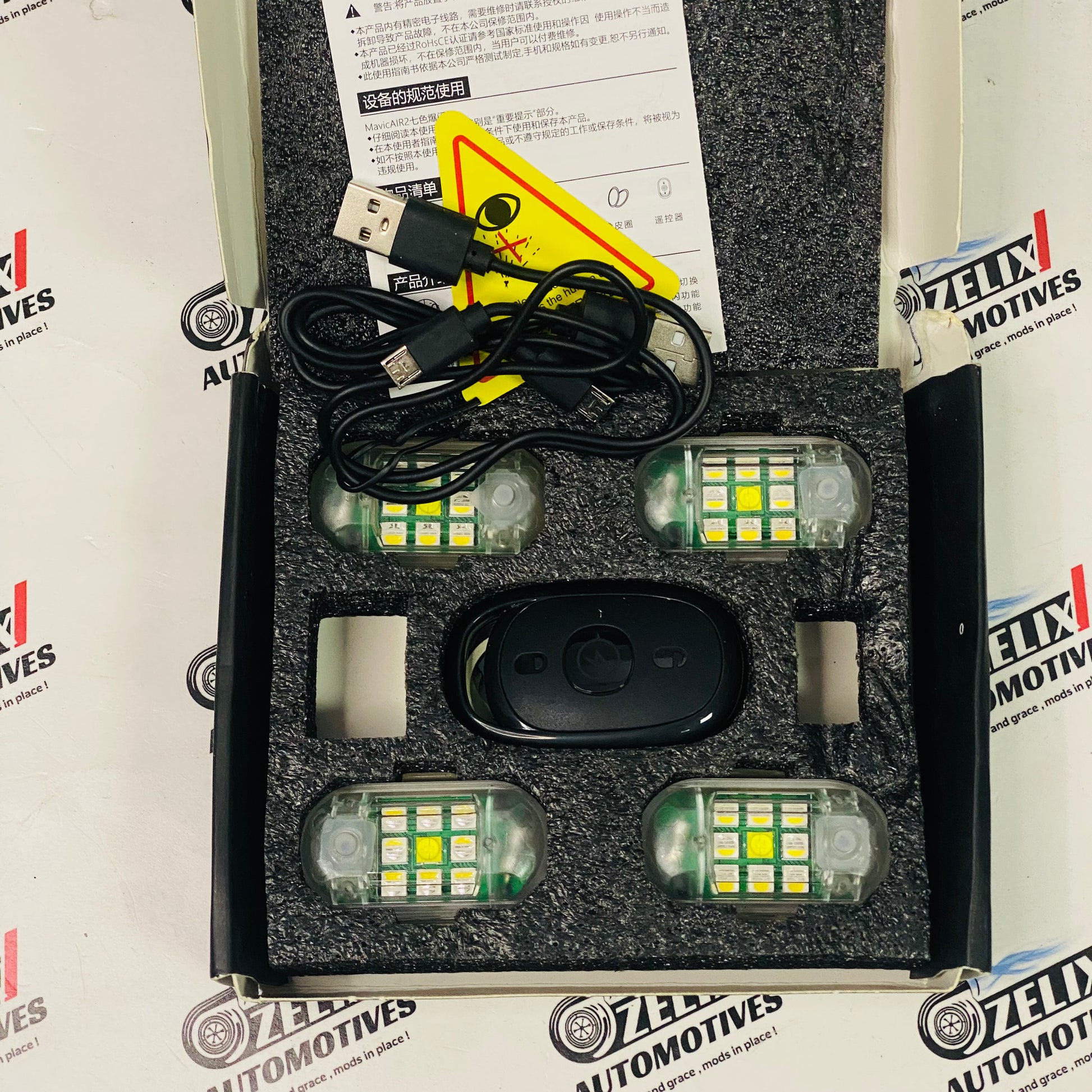 Multi color LED flashers with remote control for cars 