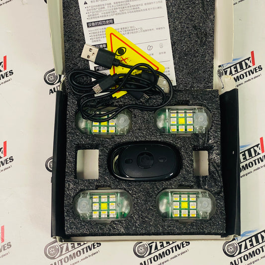Multi color LED flashers with remote control for cars 
