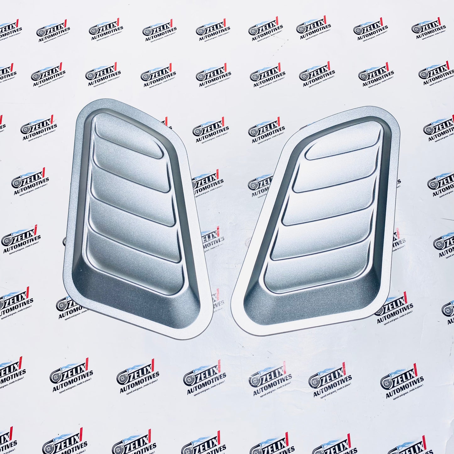 Universal  Hood Scoop Set of-2 | Sporty Aftermarket in Black And Carbon Finish