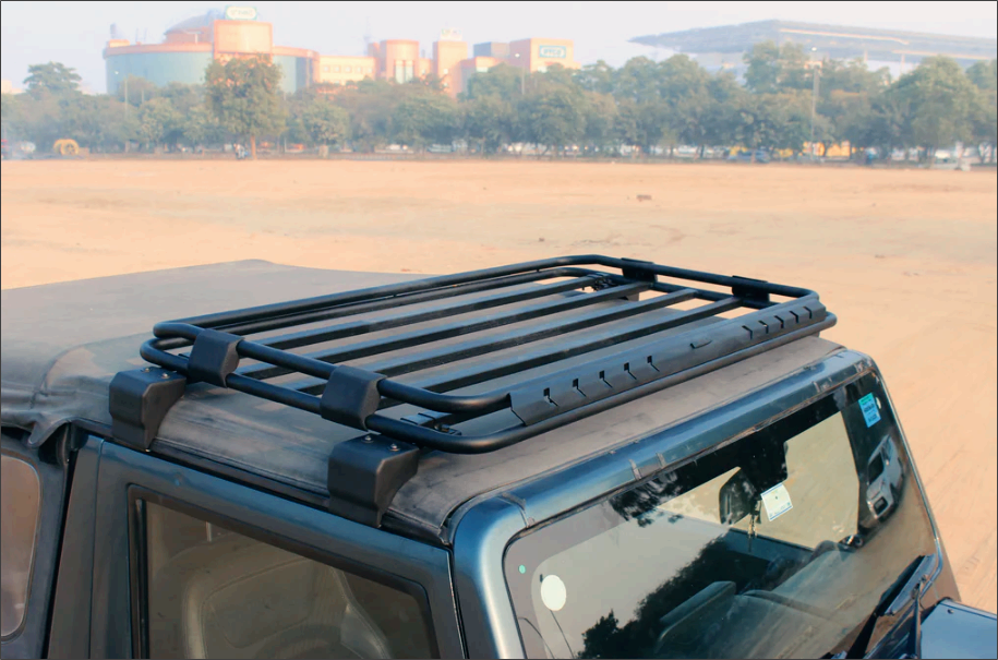 Mahindra Thar Roof Carrier  Model-DF | Heavy-Duty Steel Luggage Rack with Aerodynamic Design