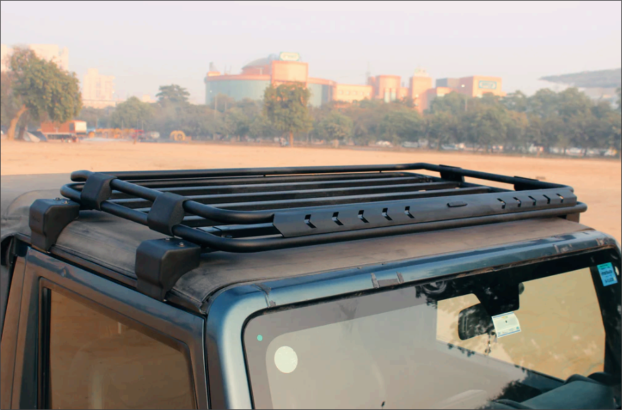 Mahindra Thar Roof Carrier  Model-DF | Heavy-Duty Steel Luggage Rack with Aerodynamic Design