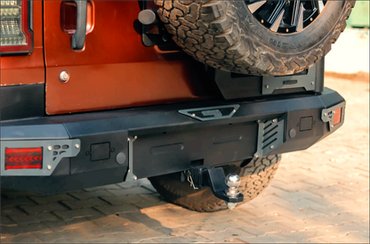 Mahindra Thar Heavy-Duty Metal Rear Bumper  Model-RXT  with Tyre Carrier