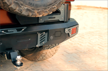 Mahindra Thar Heavy-Duty Metal Rear Bumper  Model-RXT  with Tyre Carrier