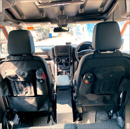 Mahindra Thar Front Seat Organizer | Heavy-Duty Waterproof Canvas Storage