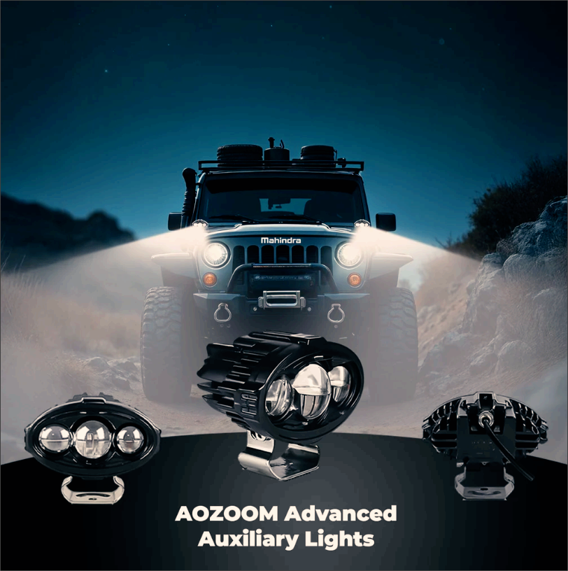 Mahindra Thar Bi-Focal Lens LED Auxiliary Lights (Pair) | Aozoom TH-02 (70W)