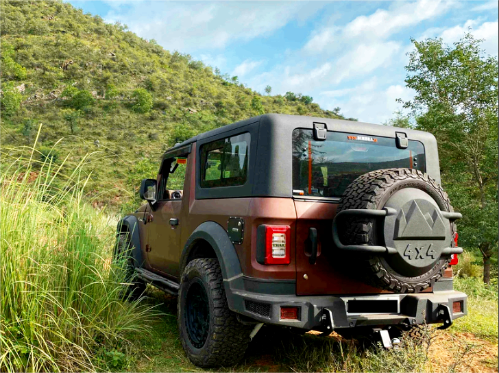Mahindra Thar Stepney Cover Lock | Heavy-Duty FRP Line-X Coated  Wheel Protector