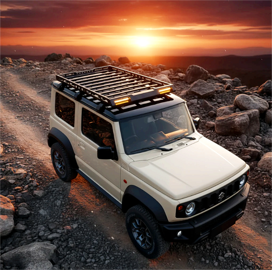 Suzuki Jimny Anti-Rust Aluminium Roof Carrier with LED Lights | Model LRC