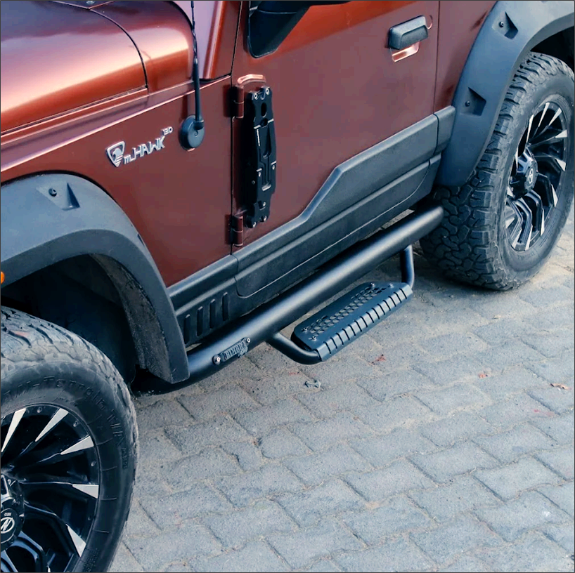 Mahindra Thar Side Steps + Rock Sliders  Model-U | Heavy-Duty Steel Protection