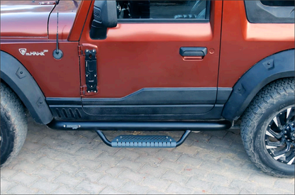 Mahindra Thar Side Steps + Rock Sliders  Model-U | Heavy-Duty Steel Protection