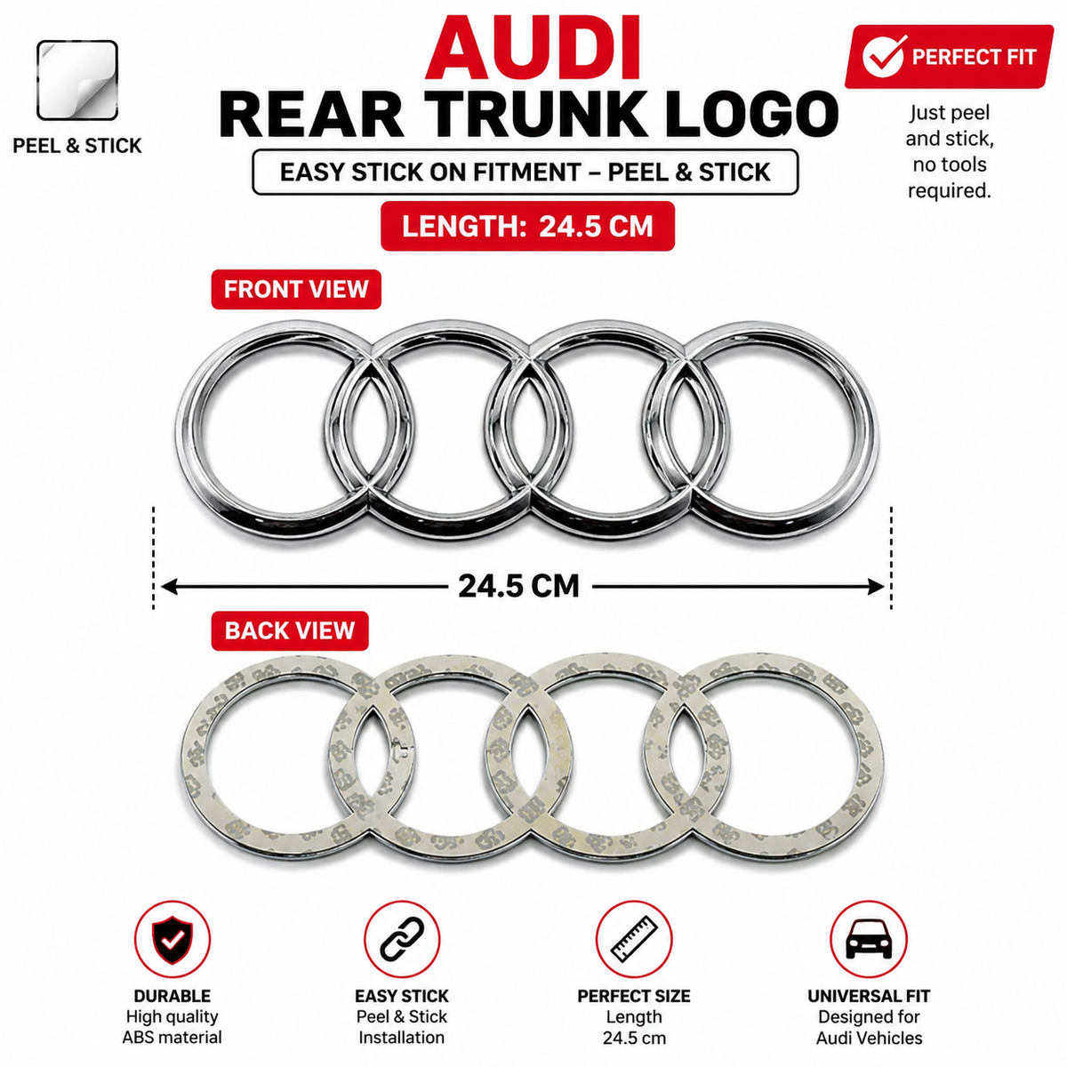 Audi Replacement Logo Front & Rear | OEM-Style
