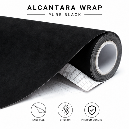 Black Alcantara Finish Car Interior Wrap | Enhance Luxury Look