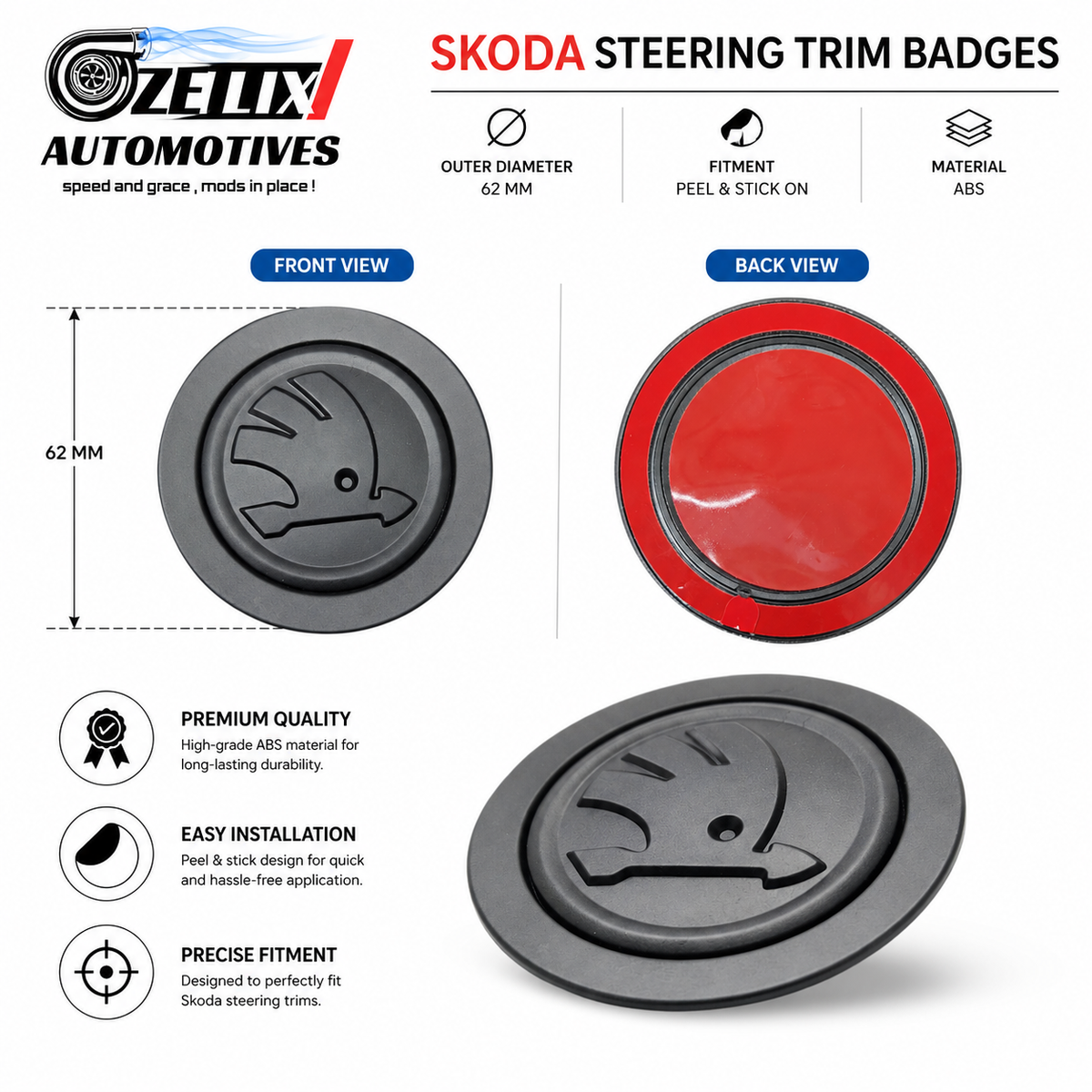 Skoda Steering Wheel Trim Covers | Direct Fit