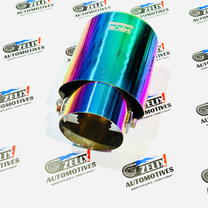HKS  Single Exhaust Tip |  Enhances Sporty  Look Universal Fit Colours Options (Burnt,Neo-Crome,Rainbow)