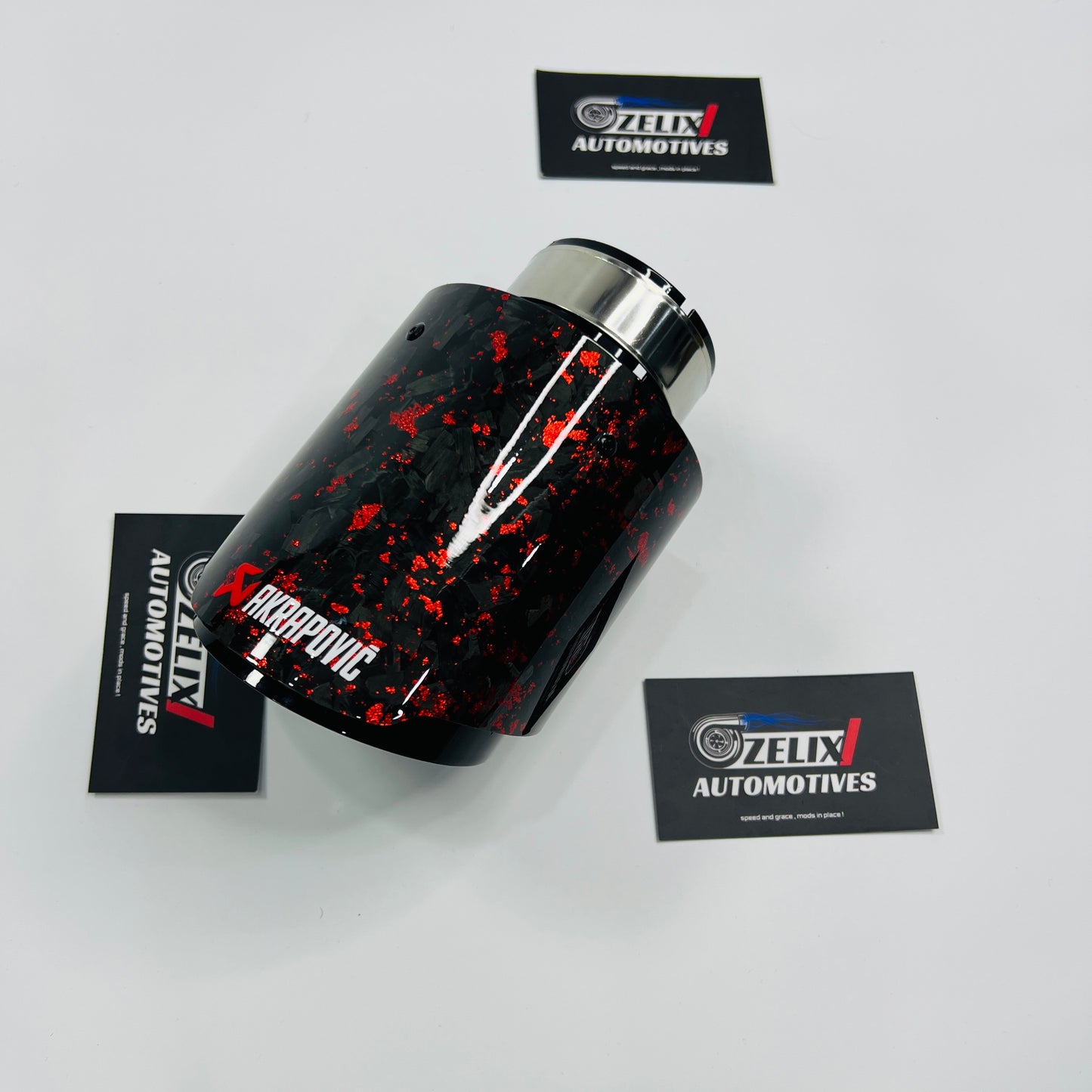 Akra Single Tip Forged Carbon Red