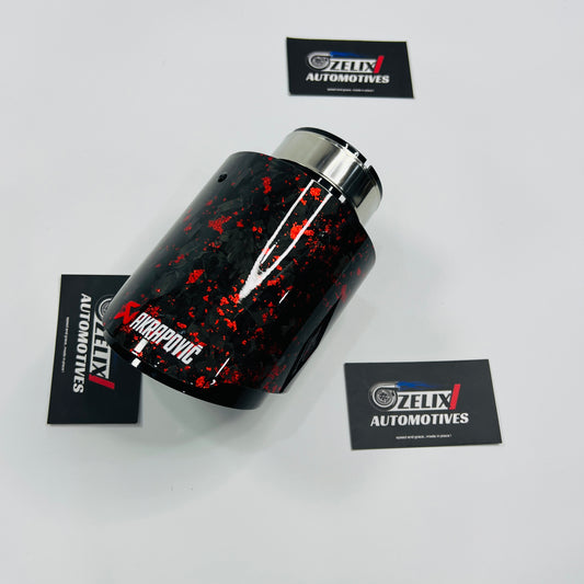 Akra Single Tip Forged Carbon Red