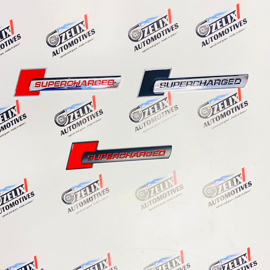 Supercharged  Metal Emblem Badge – Universal Car  Sticker
