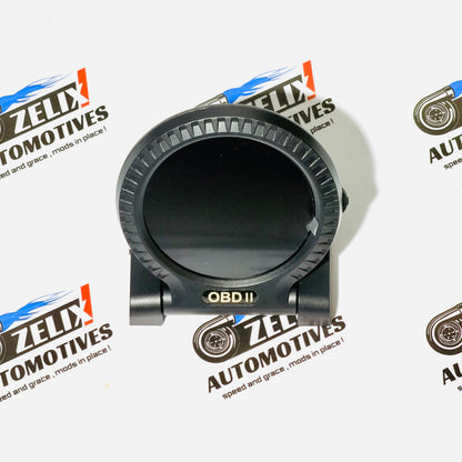OBD Multi Function LCD Metrer Model F-10 | Compact Round Design | Plug-and-play installation