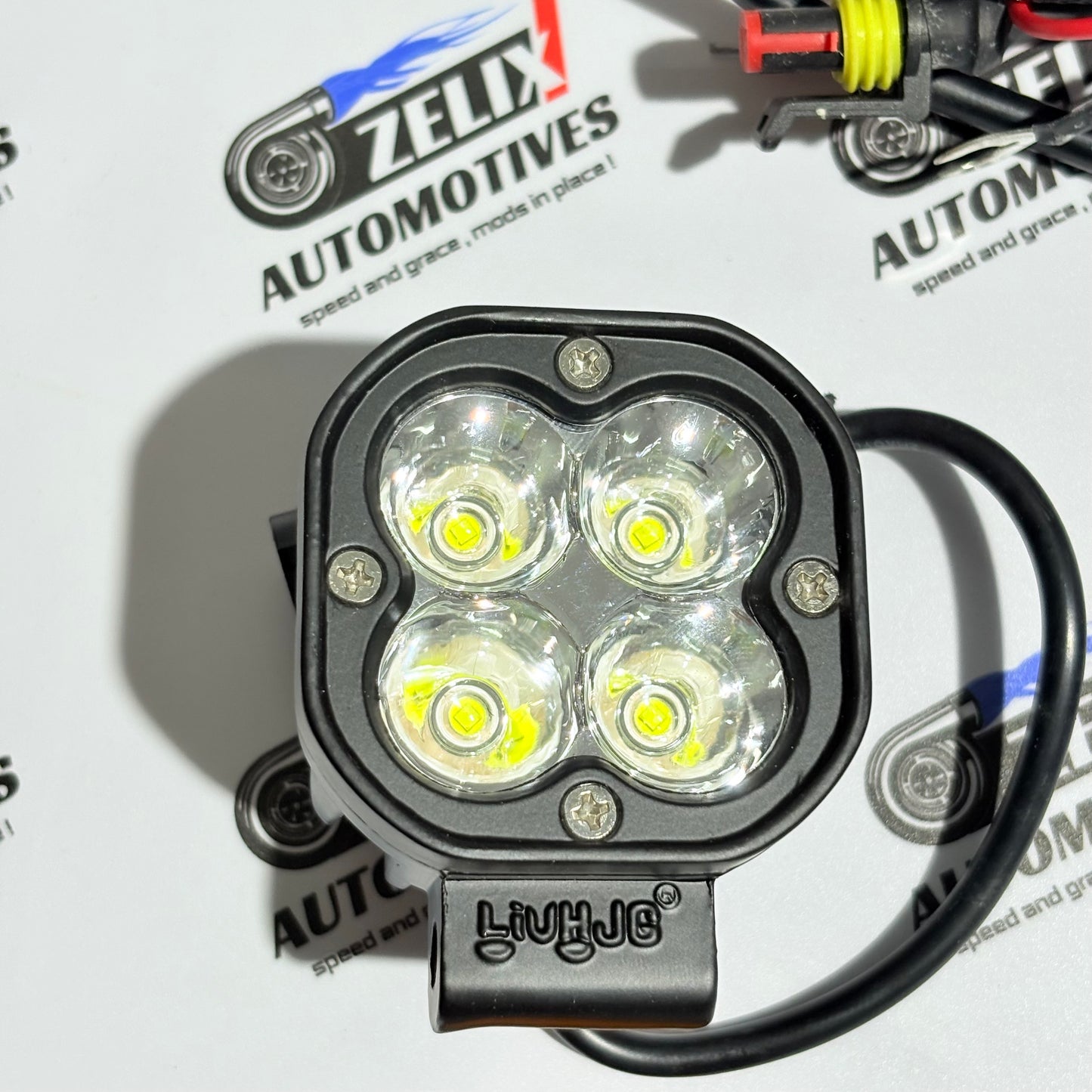HJG 4-Lens Mini Auxiliary LED Light | Aftermarket Lights Comes yellow Cover