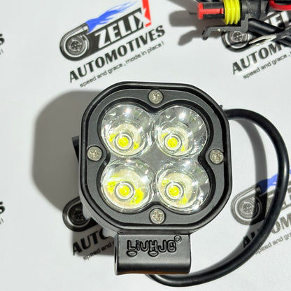 HJG 4-Lens Mini Auxiliary LED Light | Aftermarket Lights Comes yellow Cover